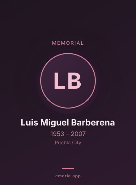 Memorial portrait of Luis Miguel Barberena