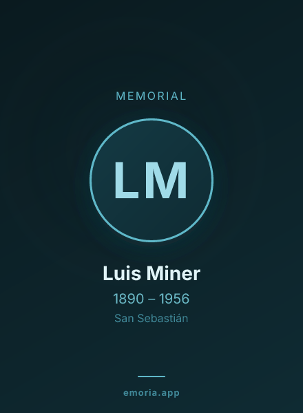 Memorial portrait of Luis Miner