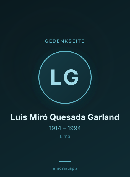 Gedenkportrait von Luis Miró Quesada Garland