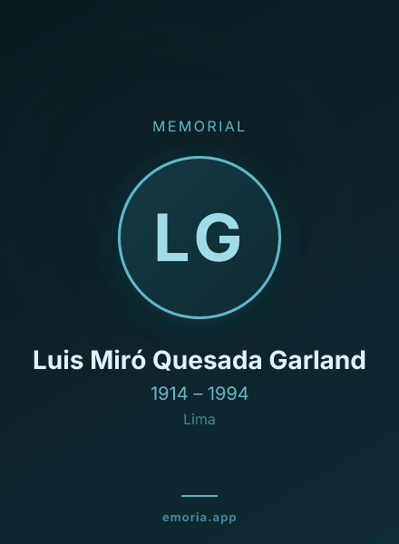 Memorial portrait of Luis Miró Quesada Garland
