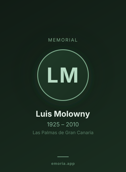 Memorial portrait of Luis Molowny