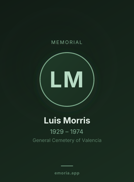 Memorial portrait of Luis Morris