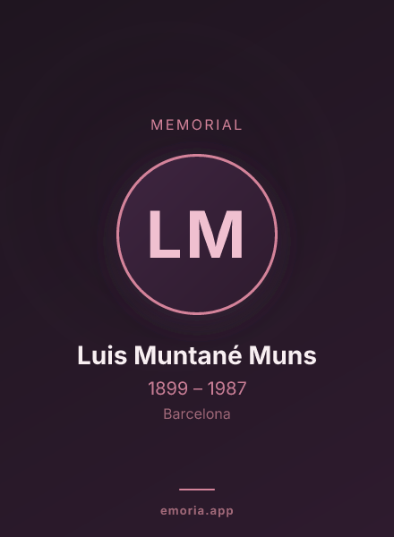 Memorial portrait of Luis Muntané Muns