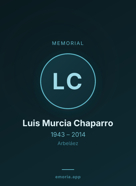 Memorial portrait of Luis Murcia Chaparro