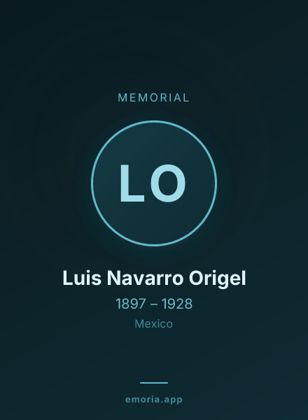 Memorial portrait of Luis Navarro Origel