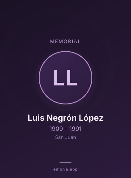 Memorial portrait of Luis Negrón López