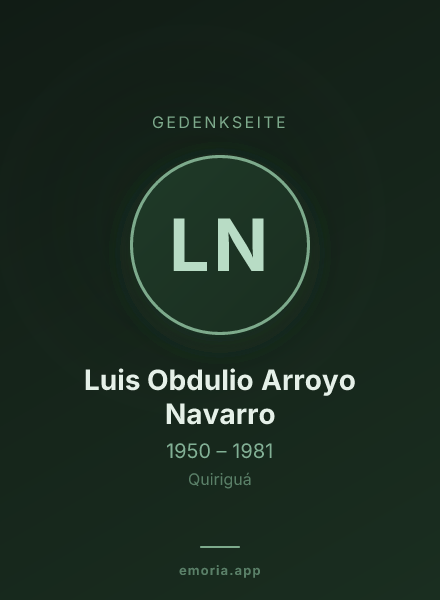 Gedenkportrait von Luis Obdulio Arroyo Navarro