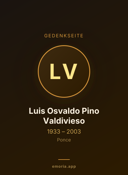 Gedenkportrait von Luis Osvaldo Pino Valdivieso