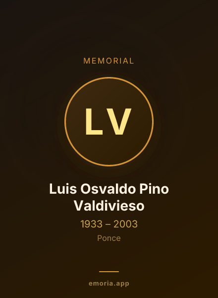 Memorial portrait of Luis Osvaldo Pino Valdivieso