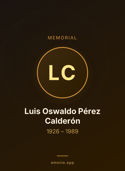 Memorial portrait of Luis Oswaldo Pérez Calderón