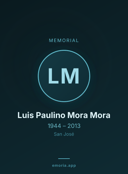 Memorial portrait of Luis Paulino Mora Mora