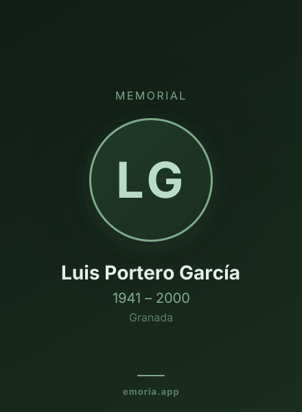Memorial portrait of Luis Portero García