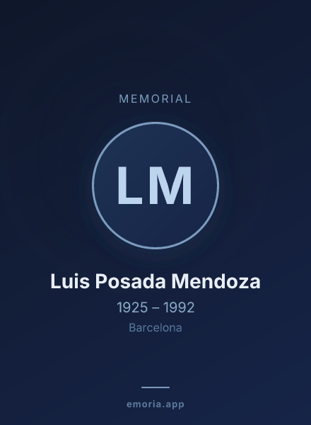 Memorial portrait of Luis Posada Mendoza