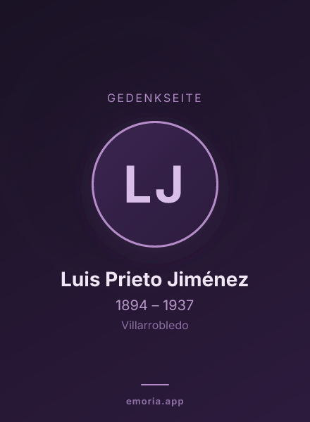 Gedenkportrait von Luis Prieto Jiménez