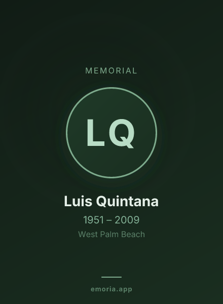 Memorial portrait of Luis Quintana