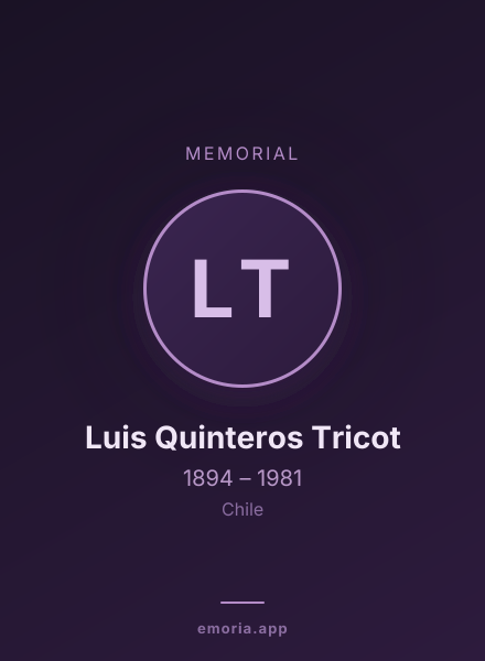 Memorial portrait of Luis Quinteros Tricot