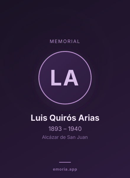 Memorial portrait of Luis Quirós Arias
