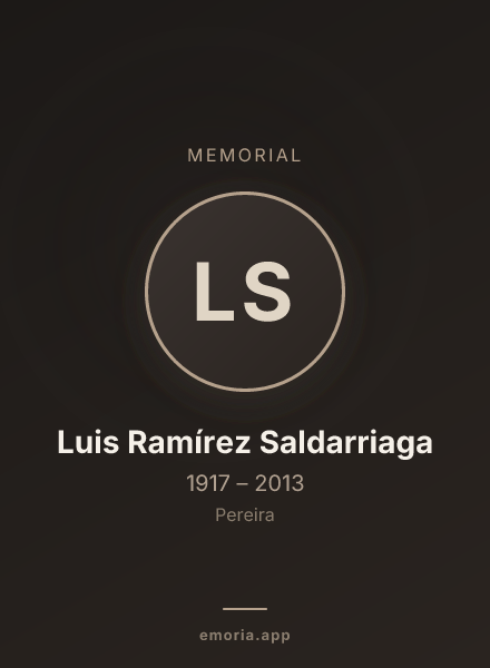 Memorial portrait of Luis Ramírez Saldarriaga
