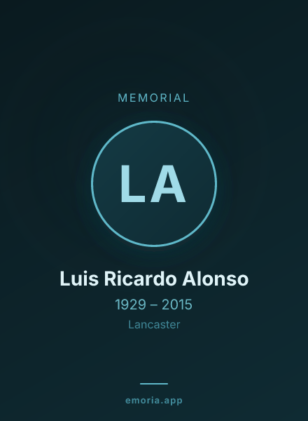 Memorial portrait of Luis Ricardo Alonso