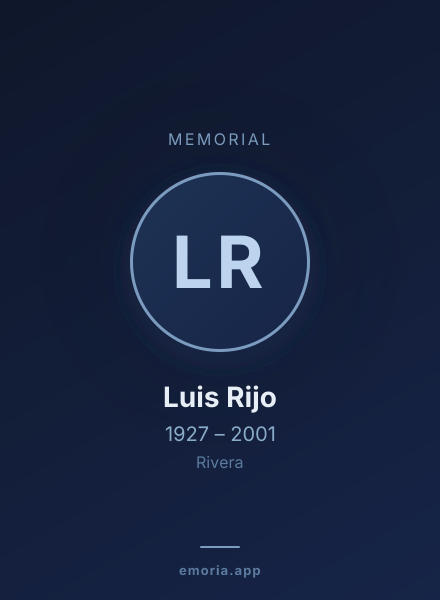 Memorial portrait of Luis Rijo