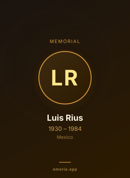 Memorial portrait of Luis Rius