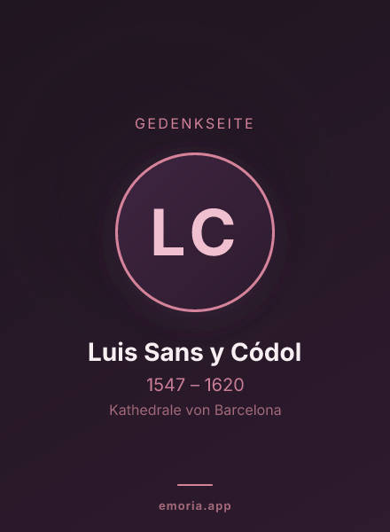 Gedenkportrait von Luis Sans y Códol