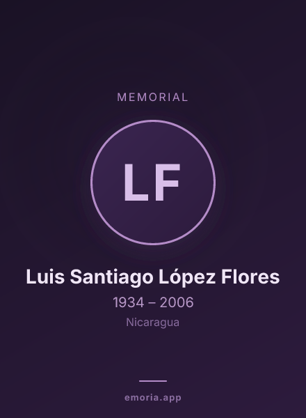 Memorial portrait of Luis Santiago López Flores