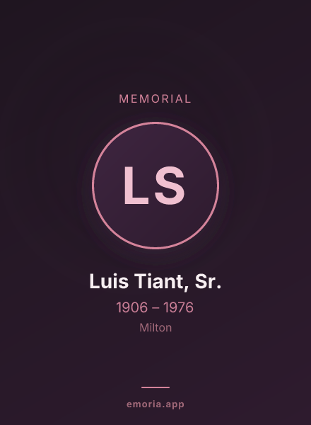 Memorial portrait of Luis Tiant, Sr.