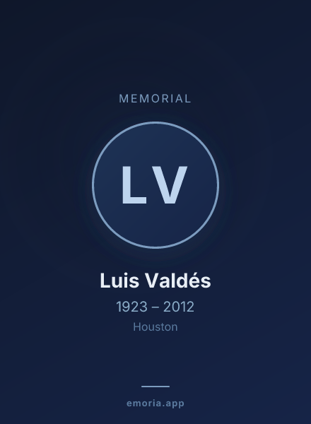Memorial portrait of Luis Valdés