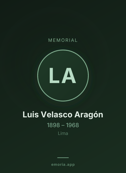 Memorial portrait of Luis Velasco Aragón