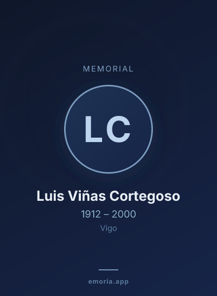 Memorial portrait of Luis Viñas Cortegoso