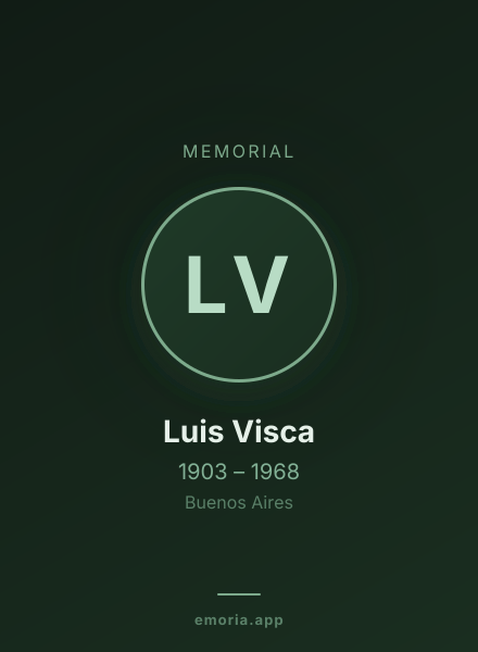 Memorial portrait of Luis Visca