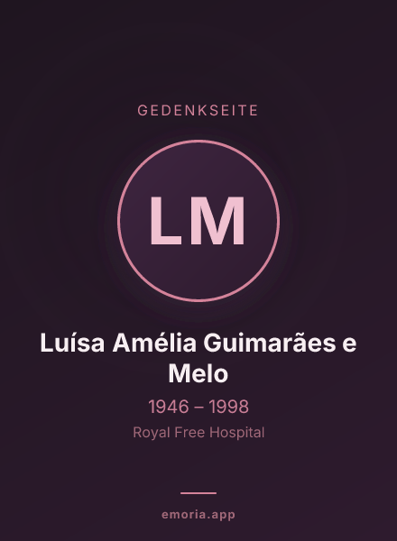 Gedenkportrait von Luísa Amélia Guimarães e Melo