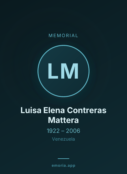 Memorial portrait of Luisa Elena Contreras Mattera