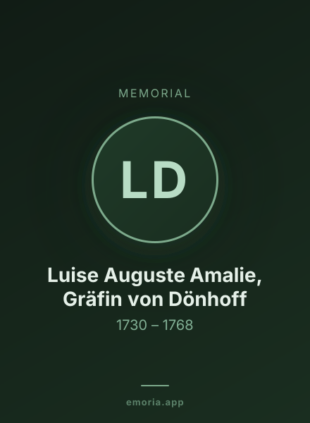 Memorial portrait of Luise Auguste Amalie, Gräfin von Dönhoff