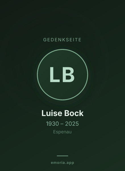 Gedenkportrait von Luise Bock