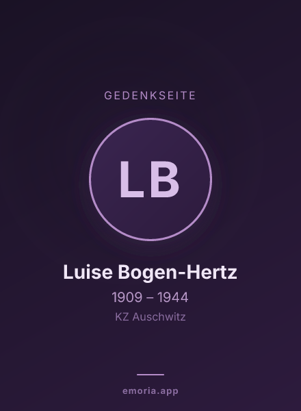 Gedenkportrait von Luise Bogen-Hertz