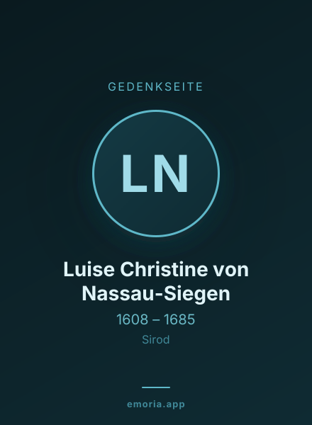 Gedenkportrait von Luise Christine von Nassau-Siegen