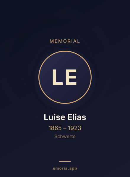 Memorial portrait of Luise Elias