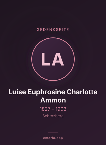 Gedenkportrait von Luise Euphrosine Charlotte Ammon