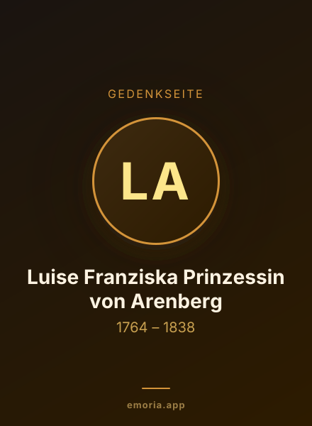 Gedenkportrait von Luise Franziska Prinzessin von Arenberg