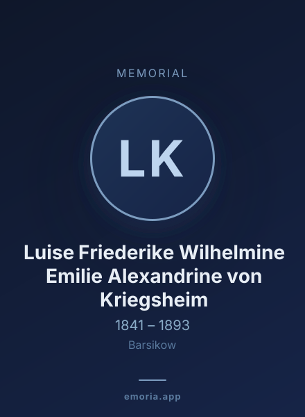 Memorial portrait of Luise Friederike Wilhelmine Emilie Alexandrine von Kriegsheim