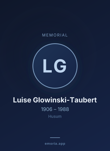 Memorial portrait of Luise Glowinski-Taubert