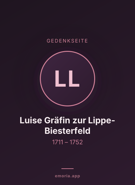 Gedenkportrait von Luise Gräfin zur Lippe-Biesterfeld