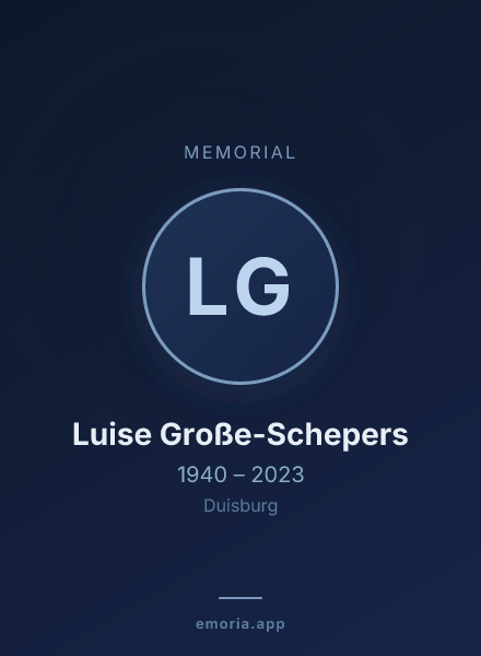 Memorial portrait of Luise Große-Schepers