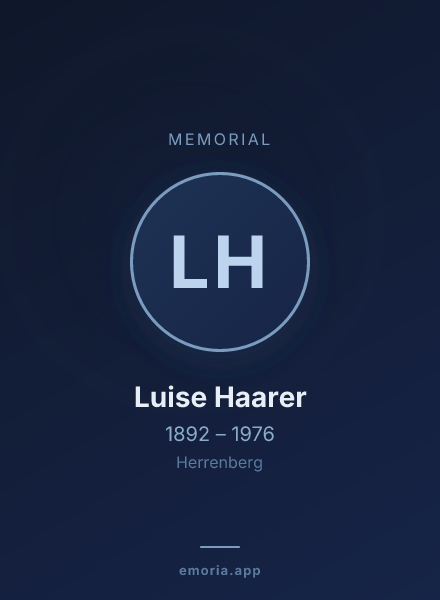 Memorial portrait of Luise Haarer