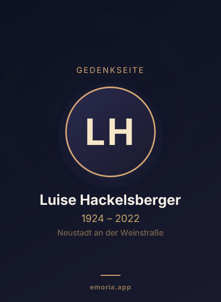 Gedenkportrait von Luise Hackelsberger