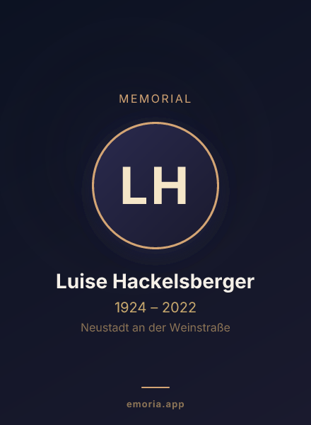 Memorial portrait of Luise Hackelsberger