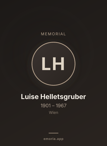 Memorial portrait of Luise Helletsgruber