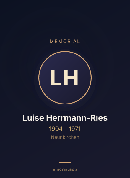 Memorial portrait of Luise Herrmann-Ries